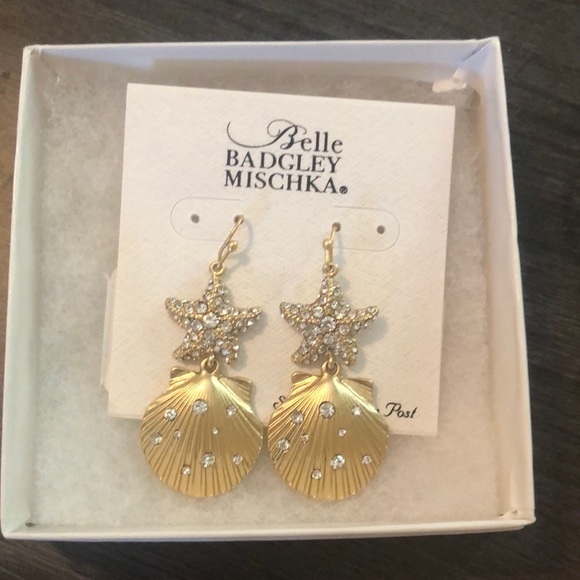Badgley Mischka Jewelry - Starfish and seashell dangling earring